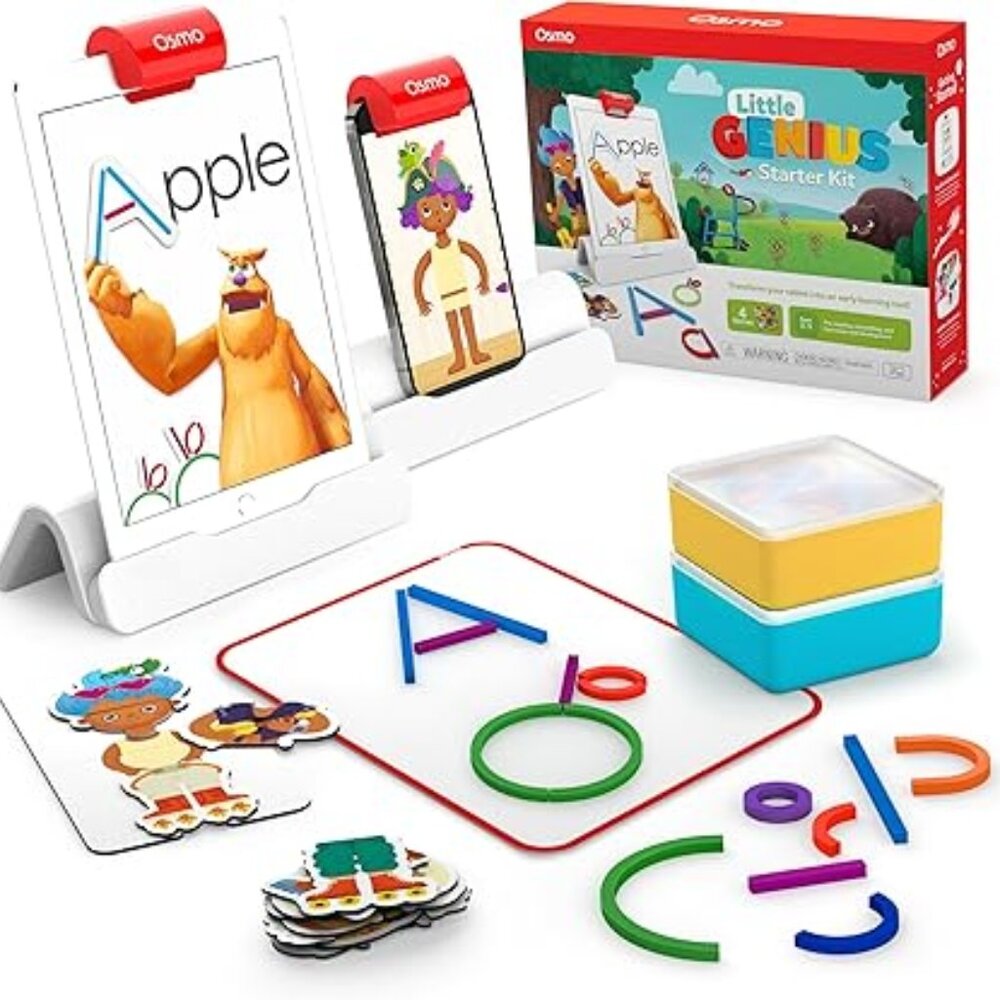 NEW Osmo -Little Genius Starter Kit for iPad & iPhone-4 Hands-On Learning Games